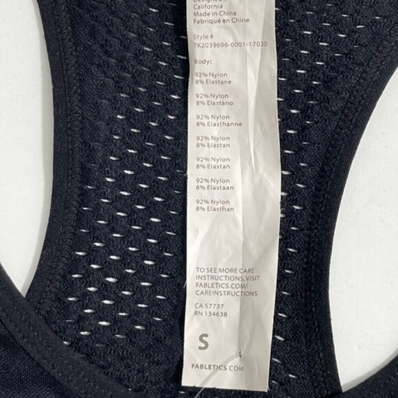 NWT Fabletics Delta Seamless Racerback Black Tank Top III Size Small - Picture 4 of 6